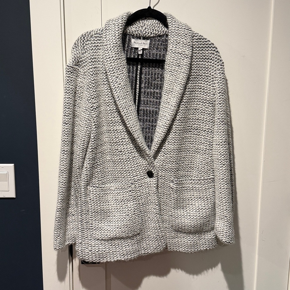 Michael Stars black & white knit blazer / cardigan size Medium